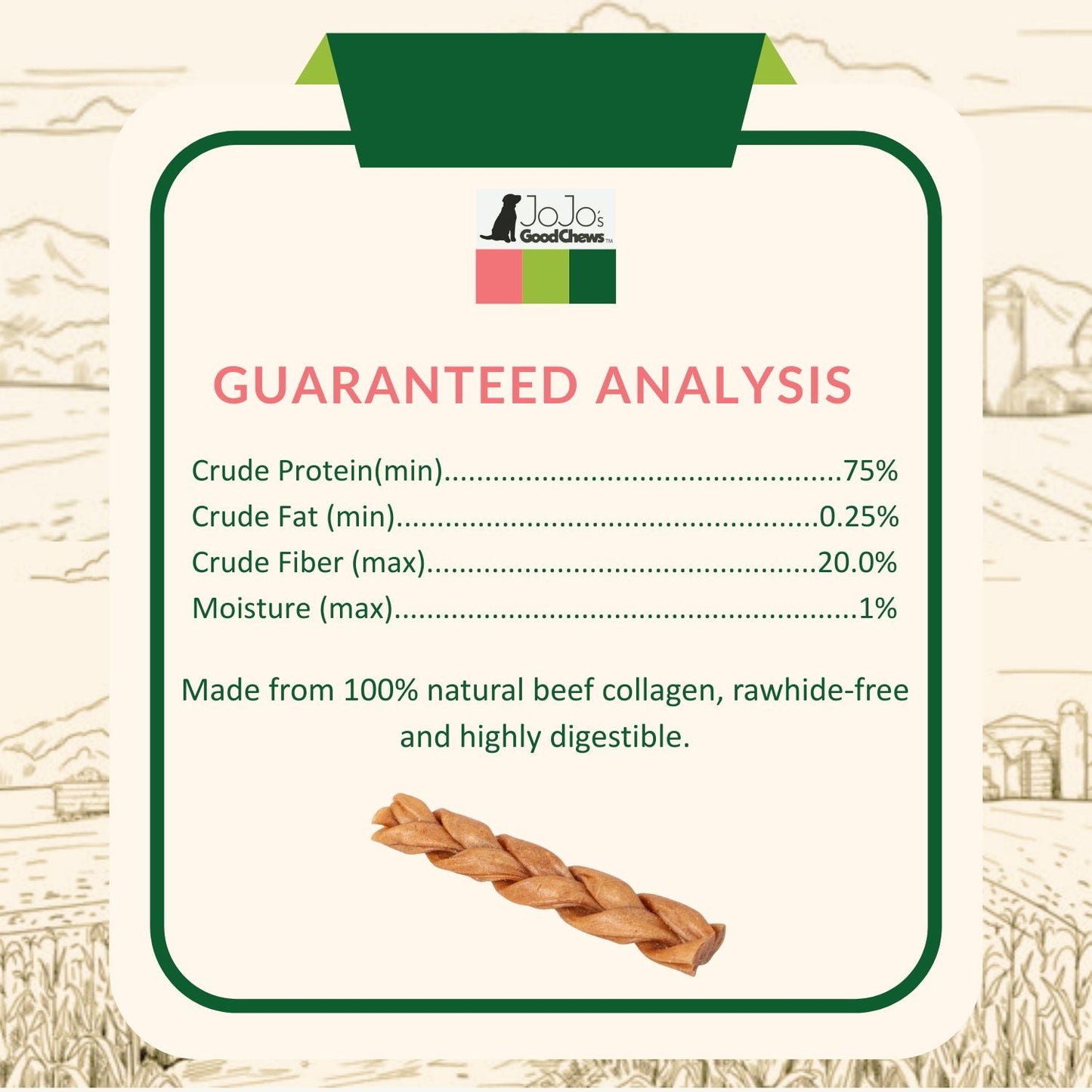 Braided Collagen Sticks for Dogs – 4 Pack 6-Inch All-Natural Joint & Skin Support Chews
