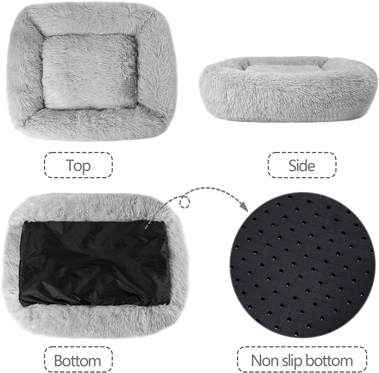 Plush Cat Bed for Indoor Cats & Small Dogs | 26" Washable Cushion