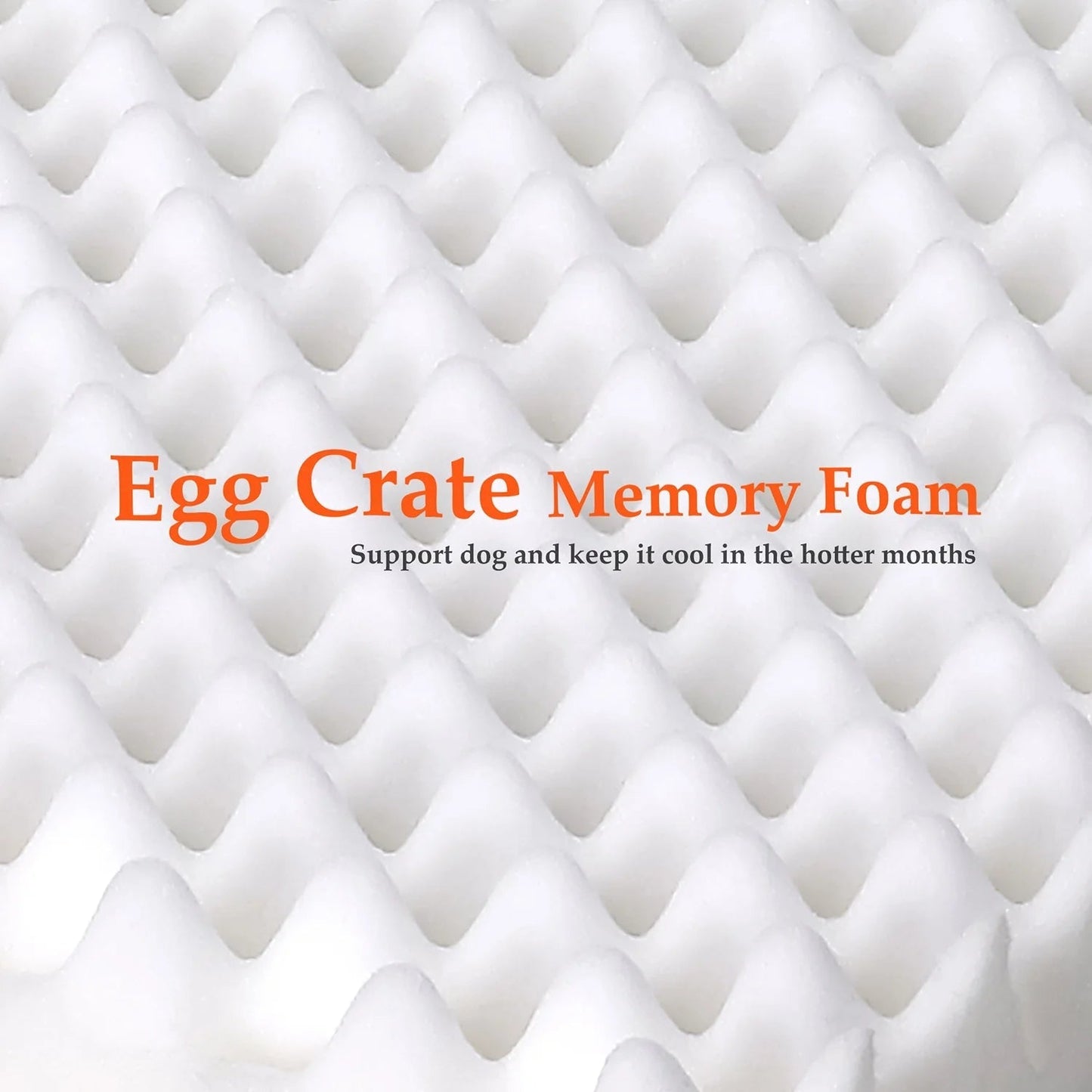 Dog Crate Bed | Orthopedic Egg Crate Foam | Gray
