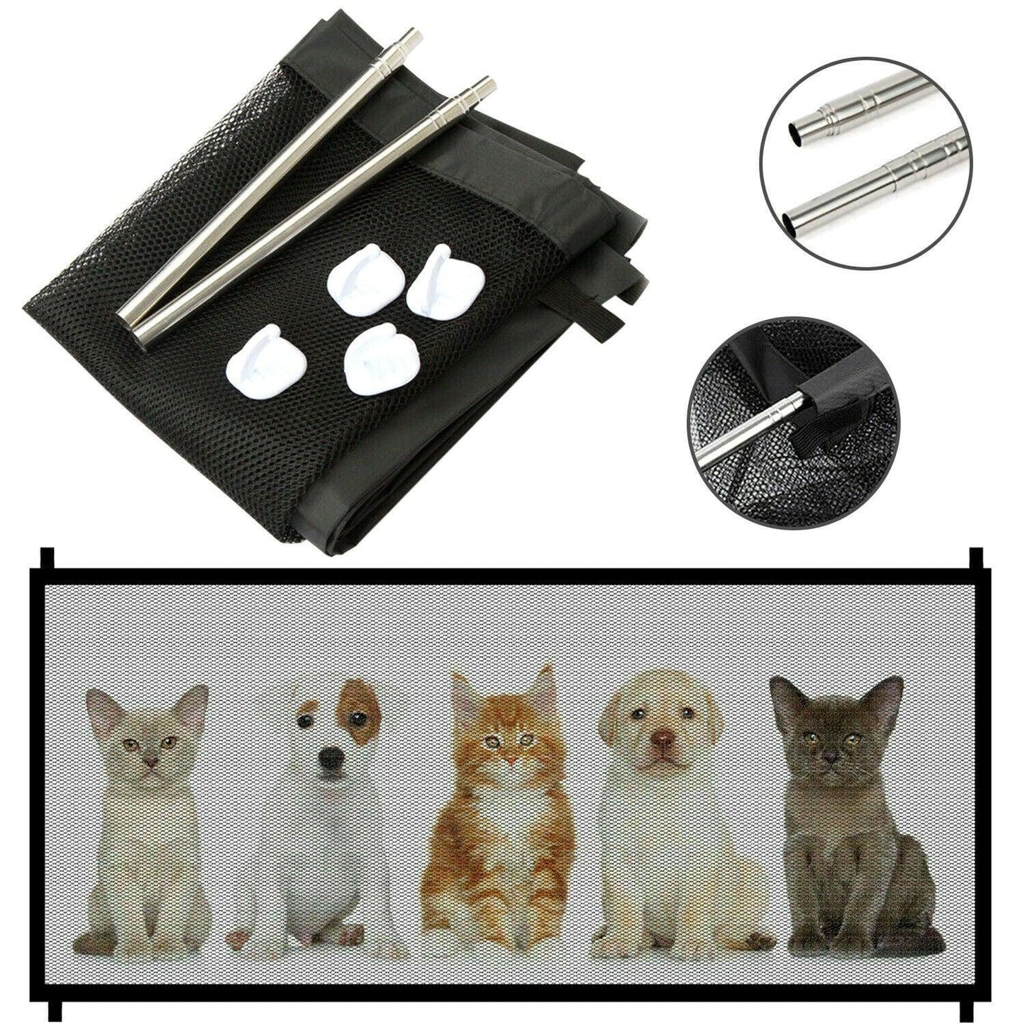 Mesh Dog Gate | The "Magic" Gate: Instant Indoor Pet Barrier (No Tools Required)