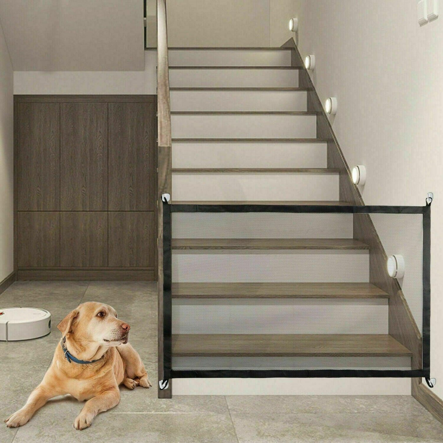 Mesh Dog Gate | The "Magic" Gate: Instant Indoor Pet Barrier (No Tools Required)