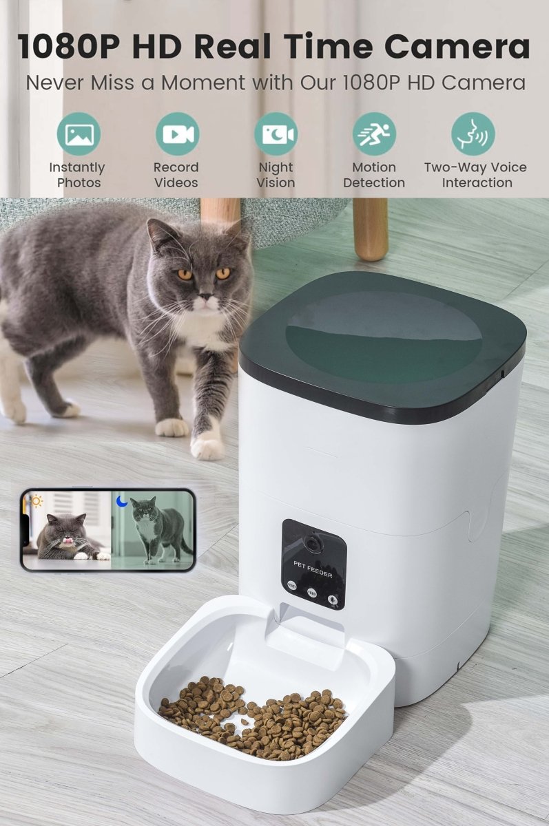 Automatic Pet Feeder With Camera And Wifi | 6L Smart Storage