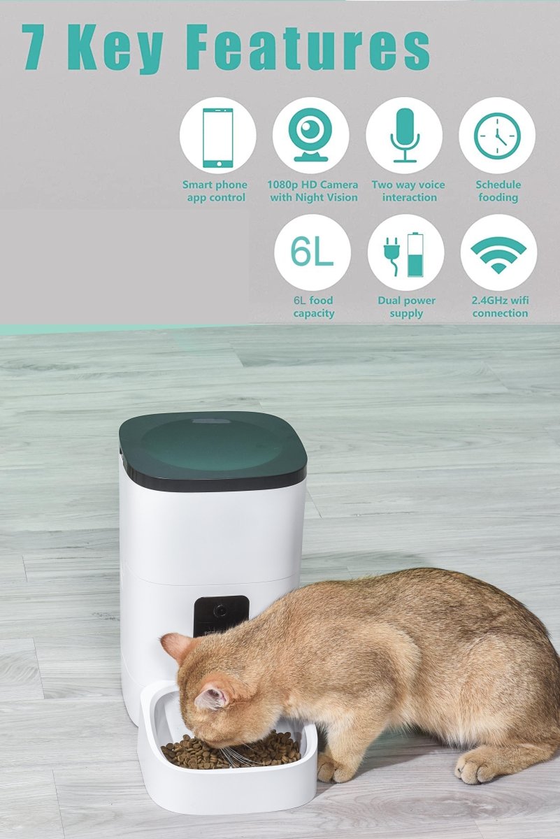 Automatic Pet Feeder With Camera And Wifi | 6L Smart Storage