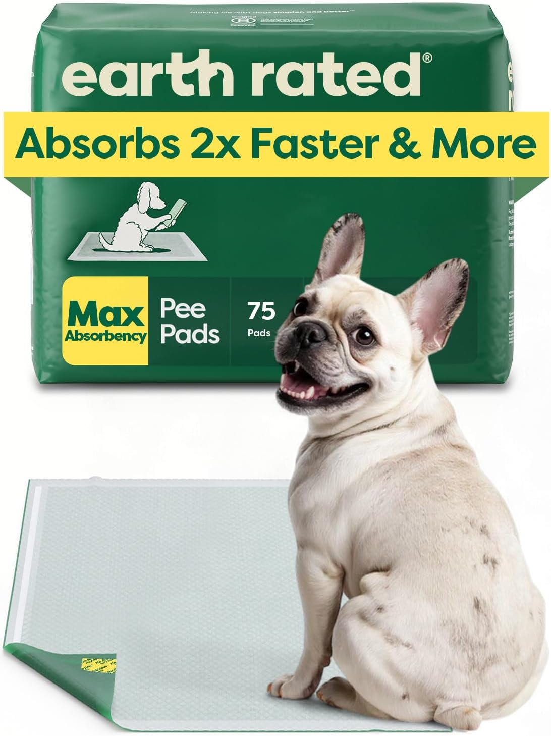 Earth Rated Max Puppy Pads | 40 Count Large Dog Training Mats