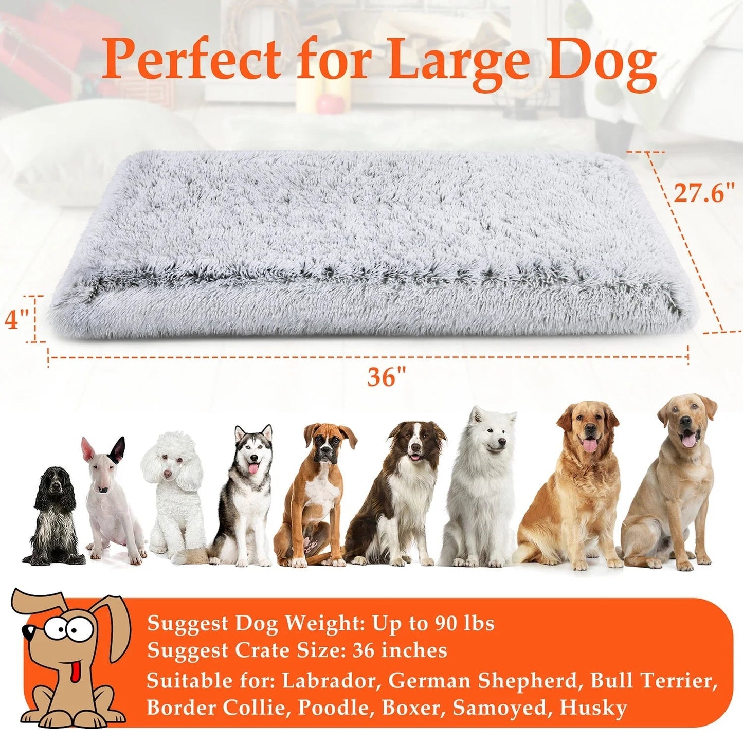 Dog Crate Bed | Orthopedic Egg Crate Foam | Gray