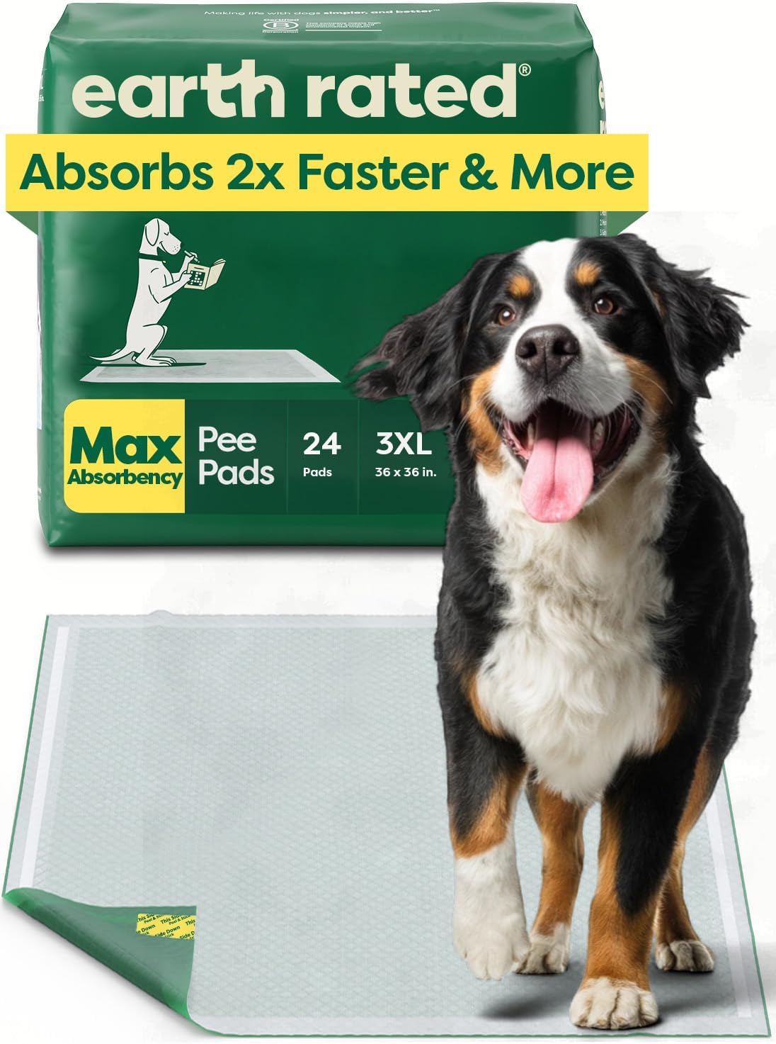 Earth Rated Max Puppy Pads | 40 Count Large Dog Training Mats