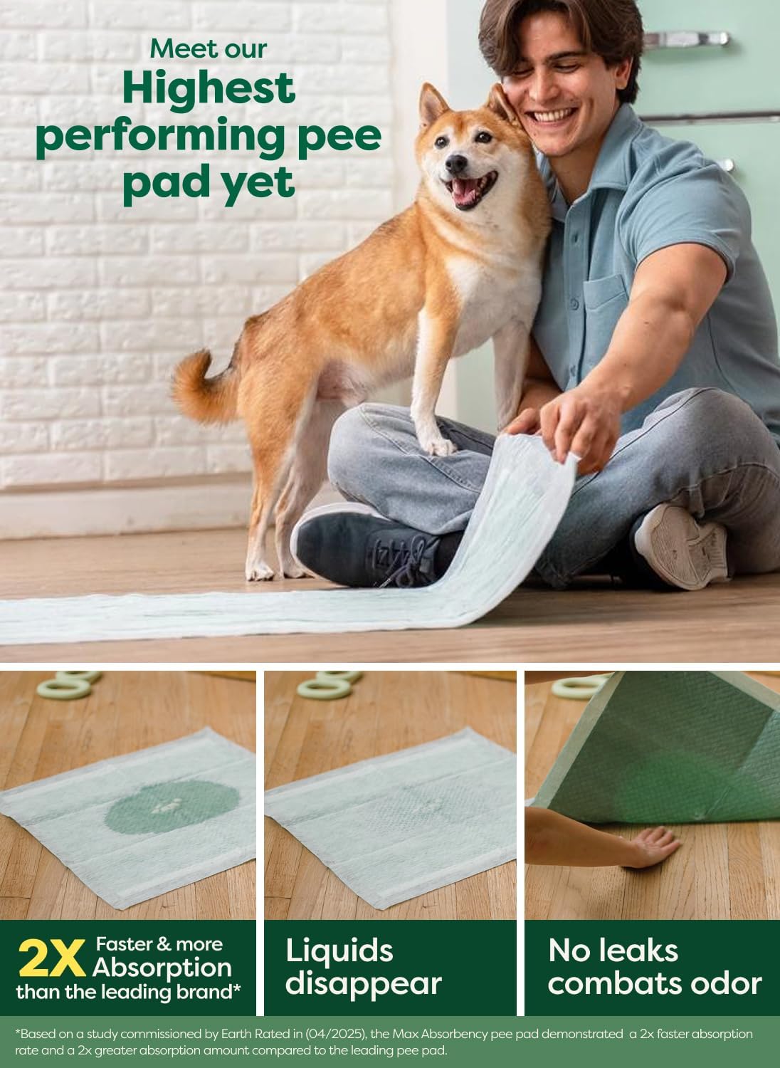 Earth Rated Max Puppy Pads | 40 Count Large Dog Training Mats