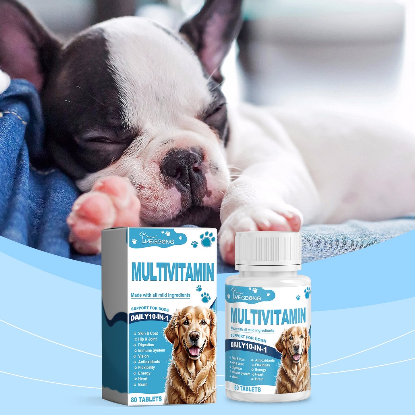 Multivitamin Tablets for Dogs and Cats: Growth Support with Vitamin A | Puppies & Adults