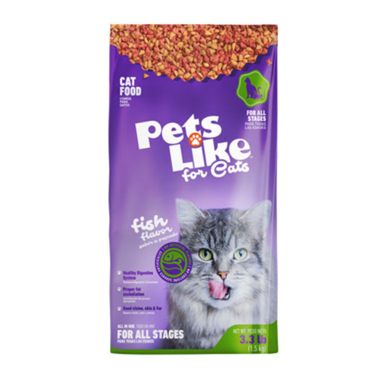 Fish Flavor Dry Cat Food – Balanced Nutrition for All Life Stages (3.3 lbs)