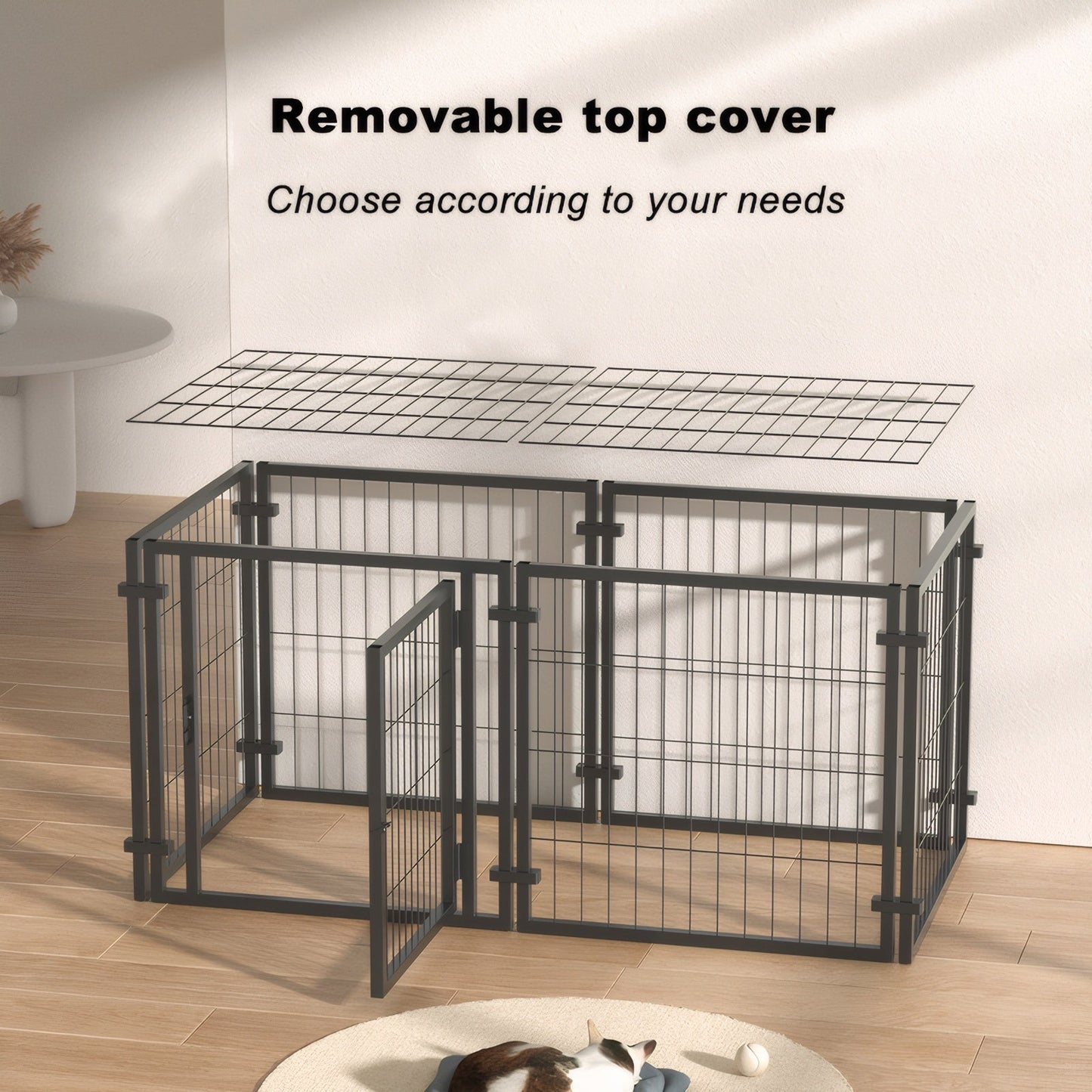 47-Inch Metal Dog Playpen | Indoor/Outdoor Puppy Crate & Kennel