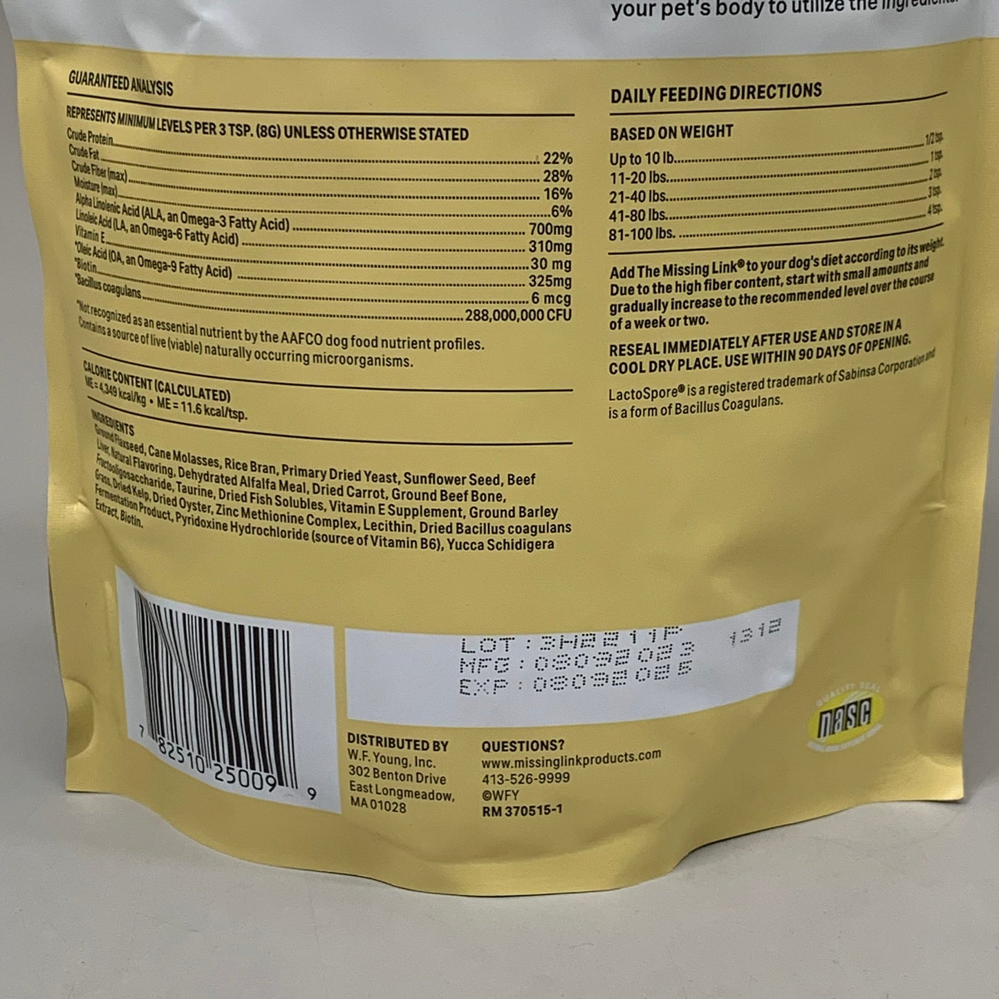 The Missing Link Skin & Coat Powder Dog Supplement: 2 Pack | 1 lb Each | Omega 3 & 6
