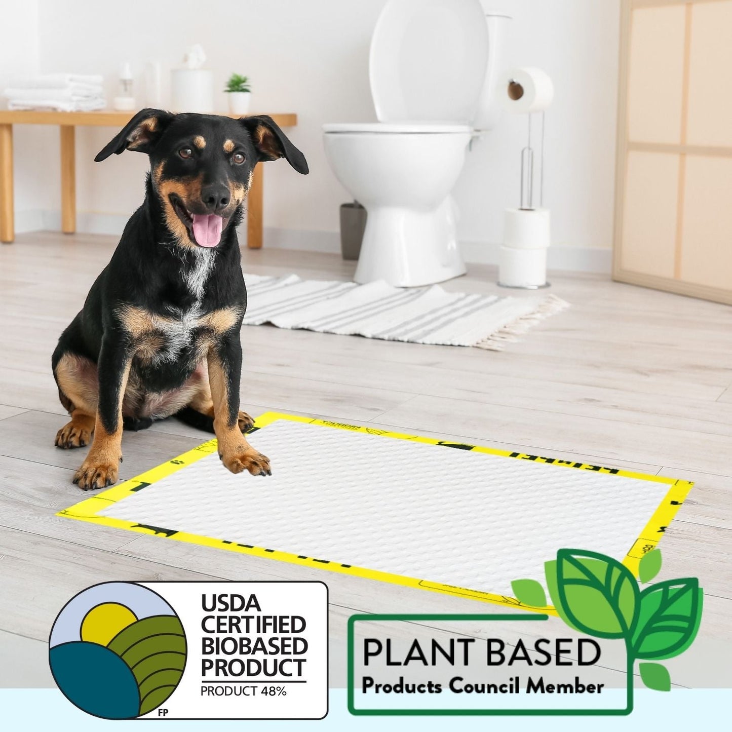 PET N PET Plant-Based Dog Pee Pads | 50 Count 6-Layer Protection