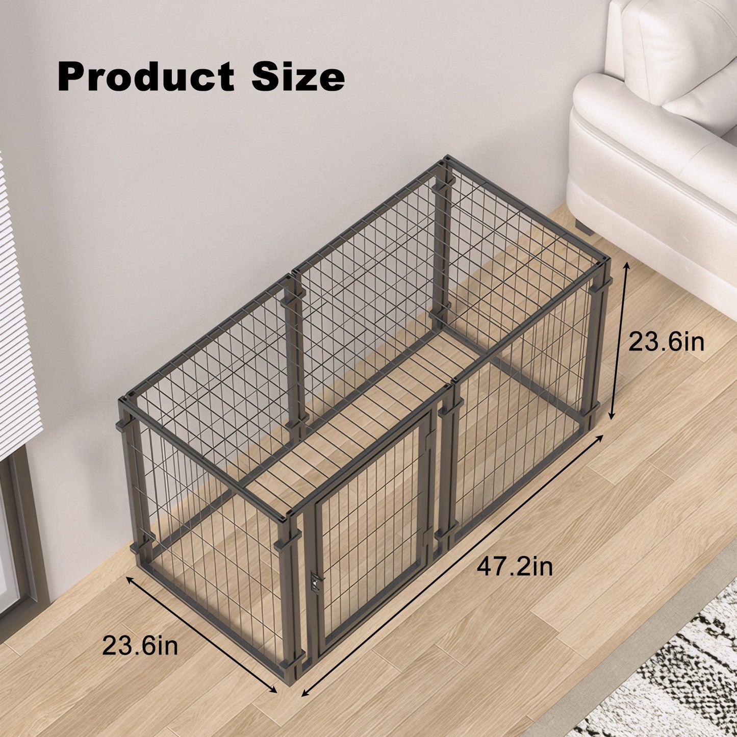 47-Inch Metal Dog Playpen | Indoor/Outdoor Puppy Crate & Kennel