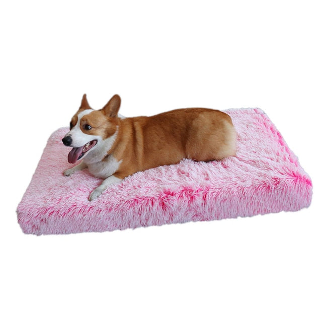 Gray Washable Dog Bed | Plush Pet Mat | Removable Cover