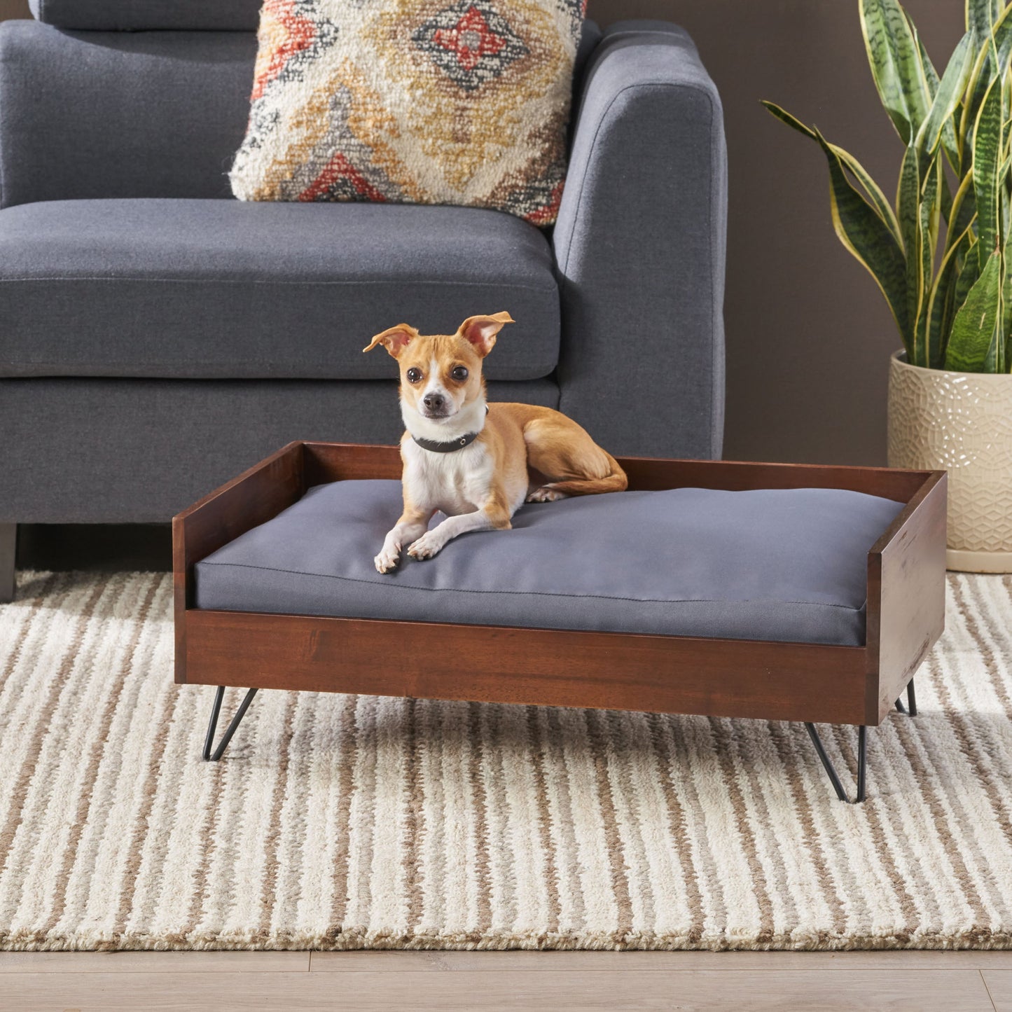 Wooden Dog Bed | Solid Acacia | Pet Bed Furniture | Small-Medium