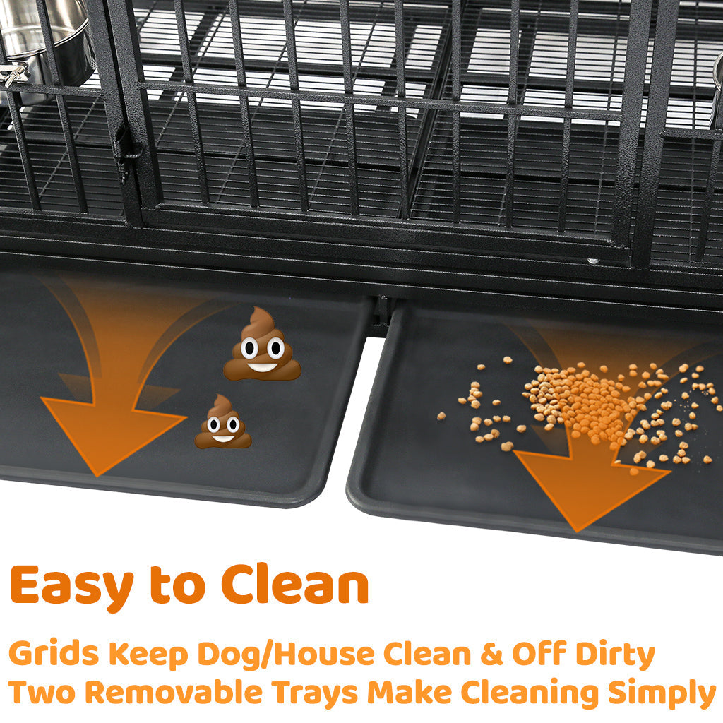 The "Alcatraz" Crate: Escape-Proof 48" Heavy Duty Dog Cage on Wheels