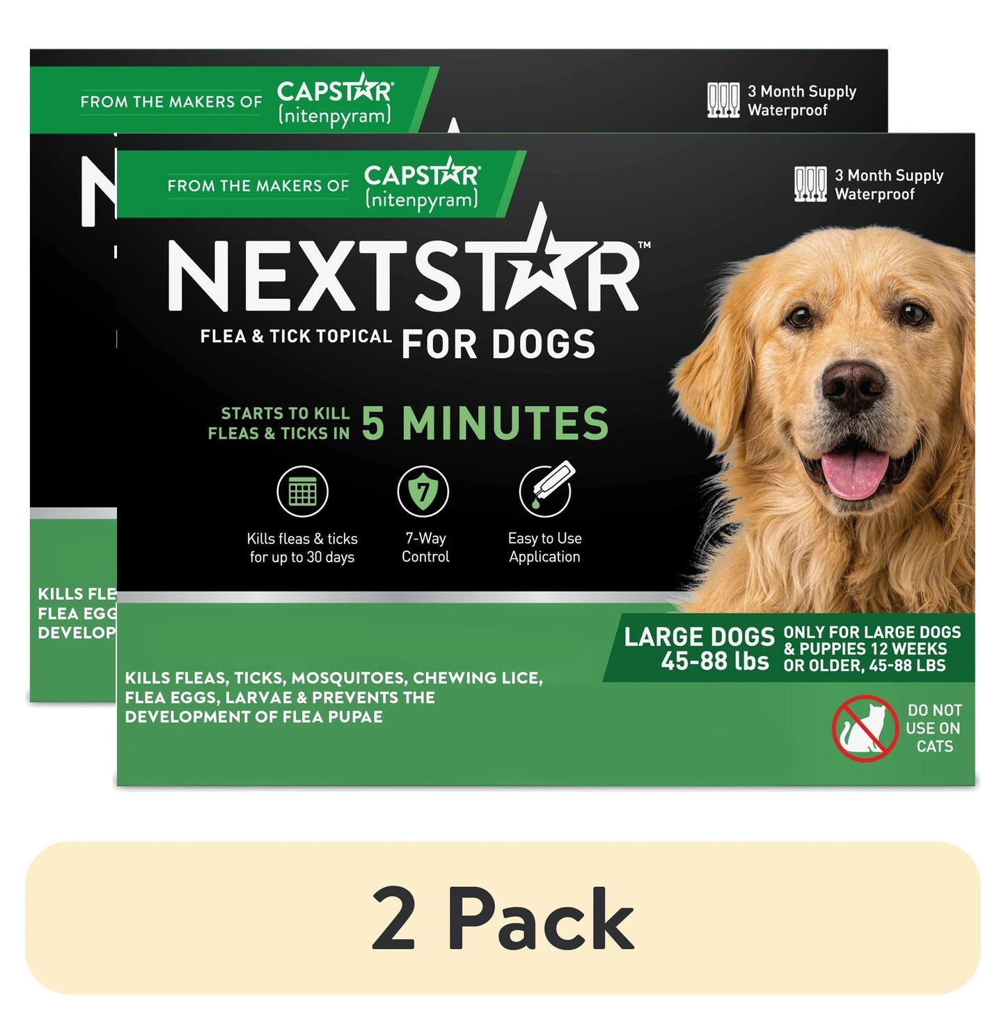 NEXTSTAR Flea and Tick Topical for Large Dogs 45-88 lbs | 3-Month Supply