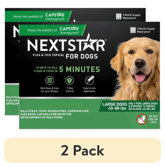 NEXTSTAR Flea and Tick Topical for Large Dogs 45-88 lbs | 3-Month Supply