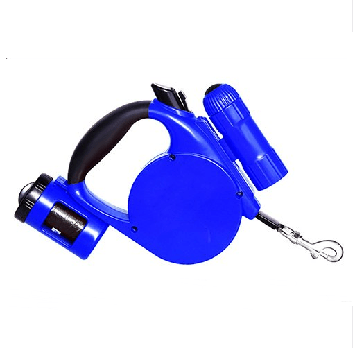 LED Retractable Dog Leash 4.5m with Waste Bag Dispenser, Up to 20kg