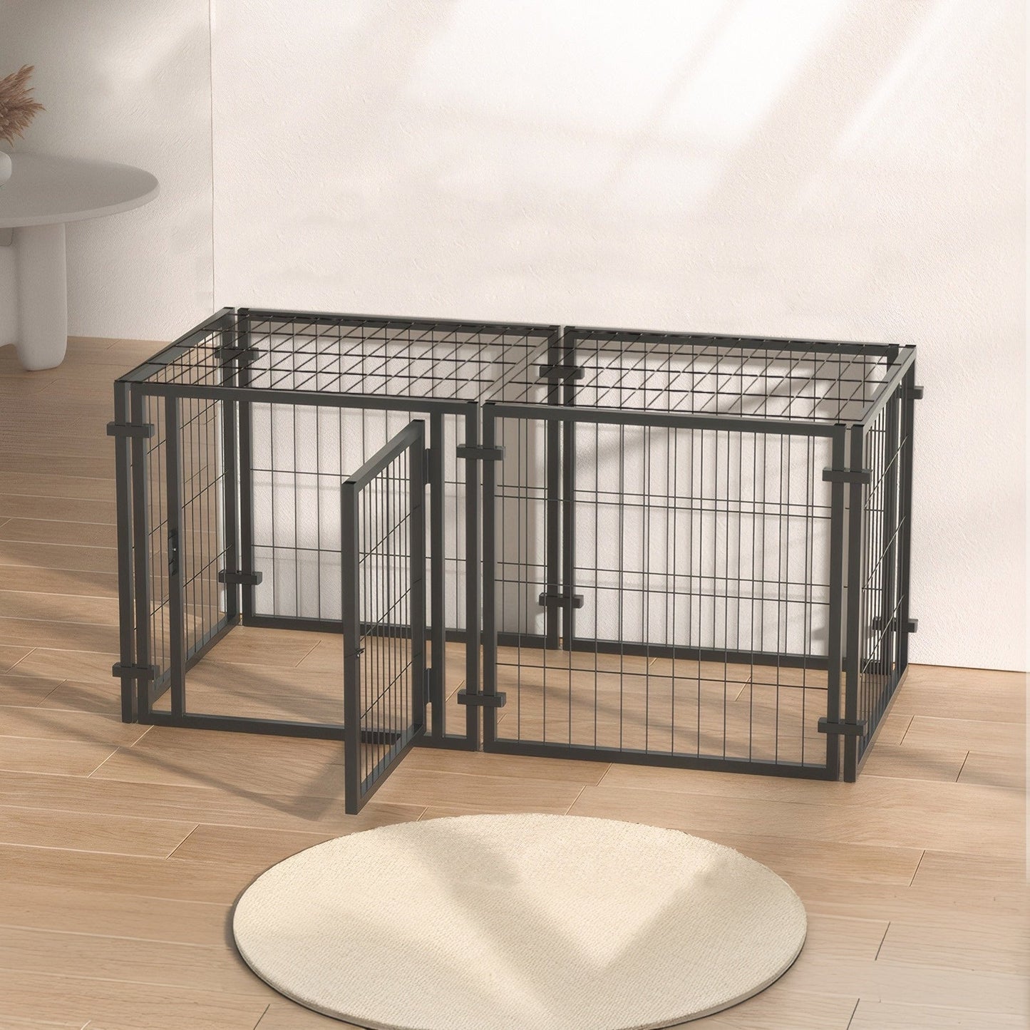 47-Inch Metal Dog Playpen | Indoor/Outdoor Puppy Crate & Kennel
