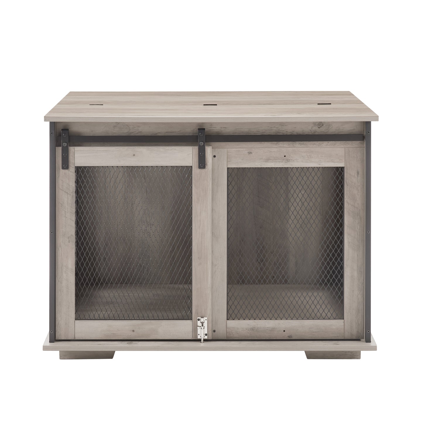 Farmhouse Dog Cage Crate Furniture | Sliding Barn Door Kennel