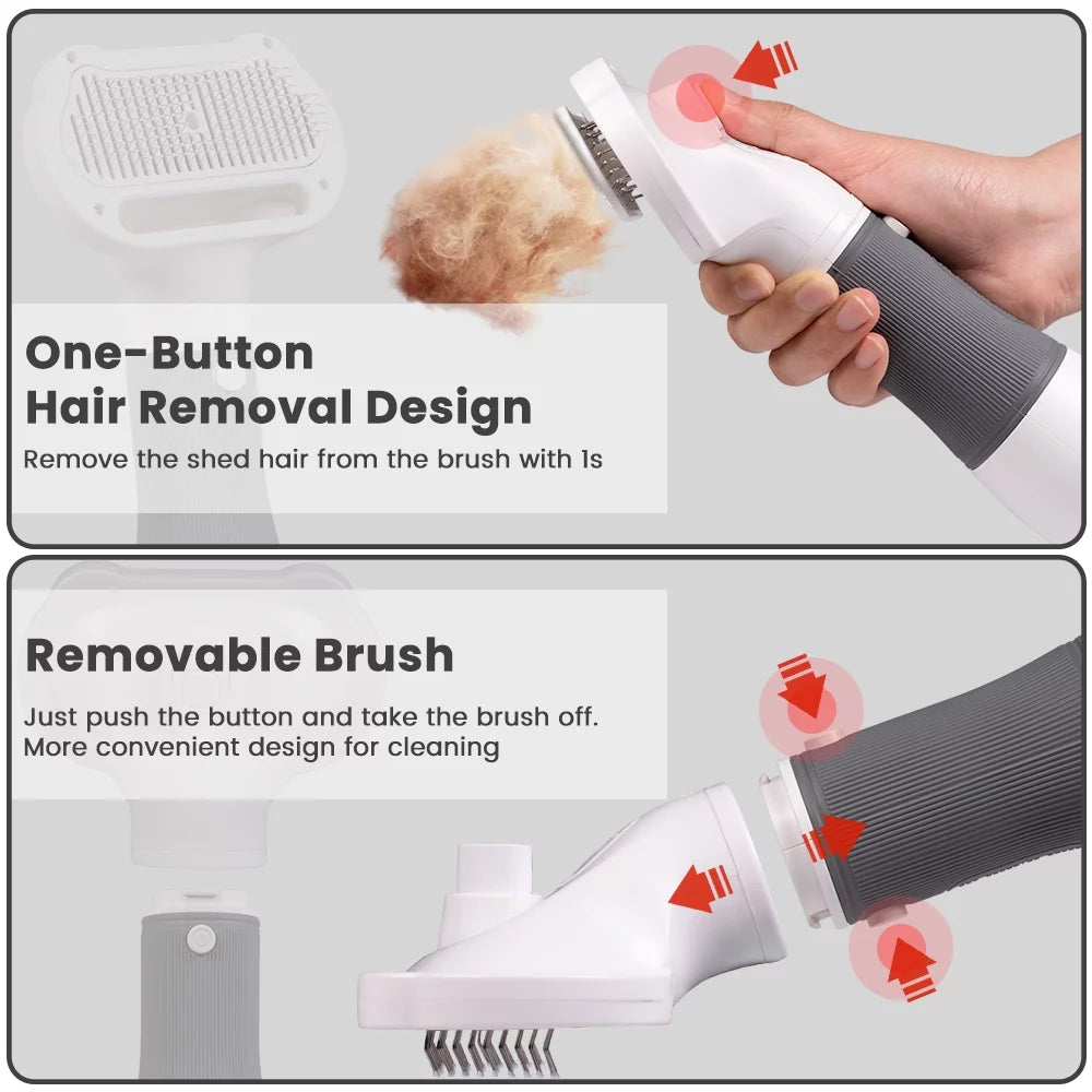 Portable Dog & Cat Grooming Dryer | 2-in-1  Blow Dryer Brush for Pets