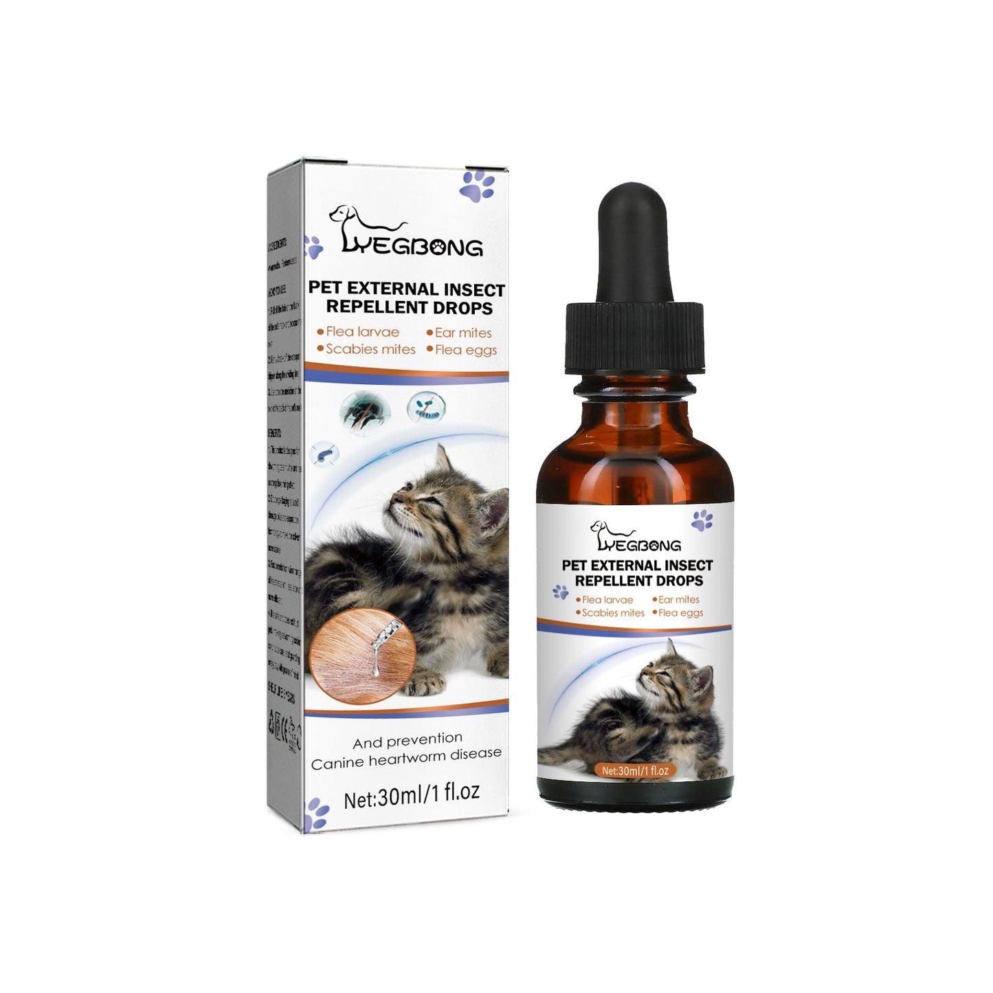 Pet Extracorporeal Insect Repellent Drops for Cats and Dogs | Flea and Tick Removal
