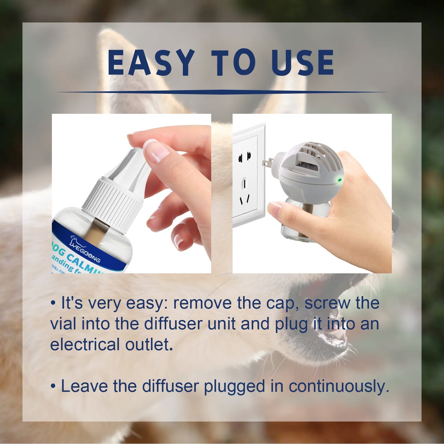 Pet Emotional Care Solution: Stop Barking Calming Diffuser Refill for Dogs & Cats