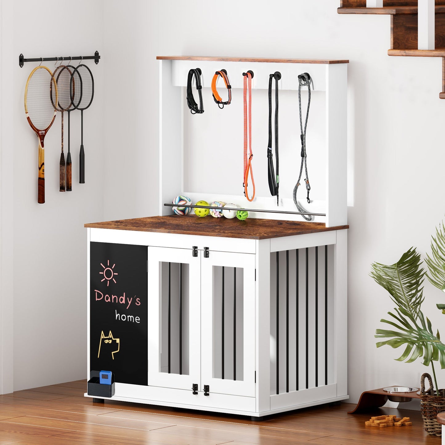 The "Do-It-All" Crate: Rolling Furniture Style Kennel with Lift Top & Storage