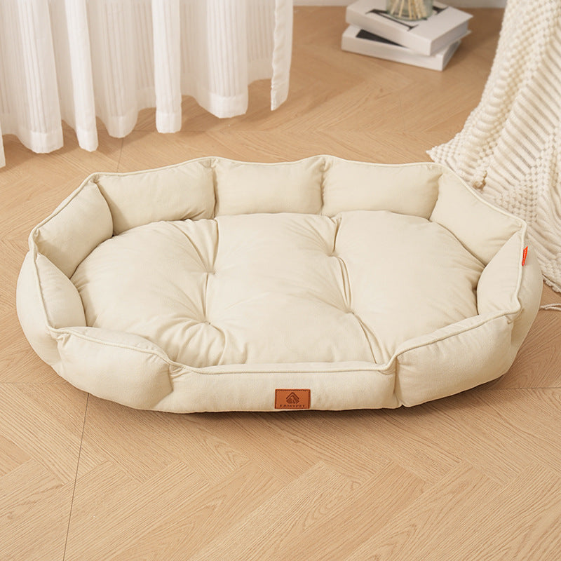 Oval Dog Bed | Soft Suede Nesting Pad for Shiba Inus & Medium Breeds | Sizes S-XXL