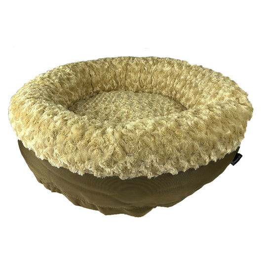 Indestructible Round Dog Bed with Bolster: Stop the Digging