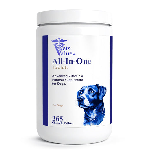 Vets Value All-in-One Dog Vitamins: Daily Multivitamin with Calcium & Zinc | 365 Count