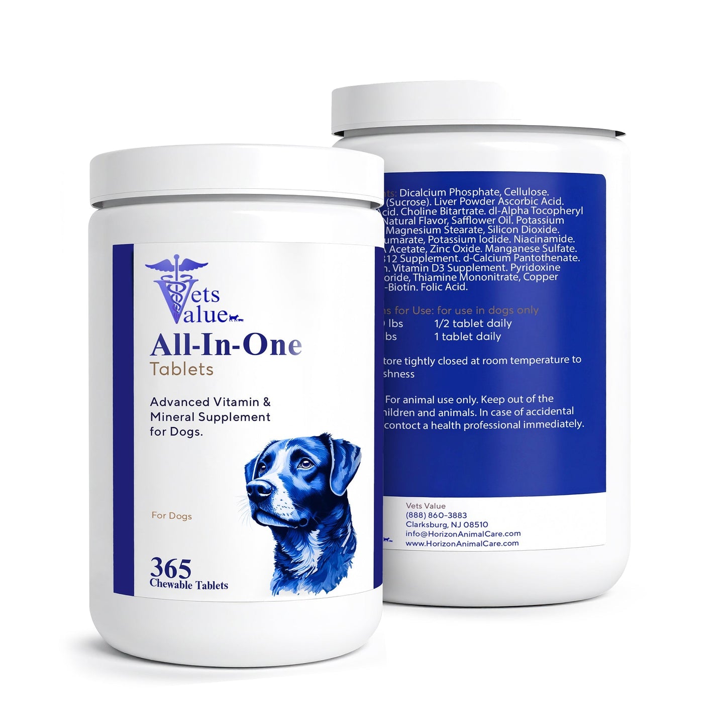 Vets Value All-in-One Dog Vitamins: Daily Multivitamin with Calcium & Zinc | 365 Count