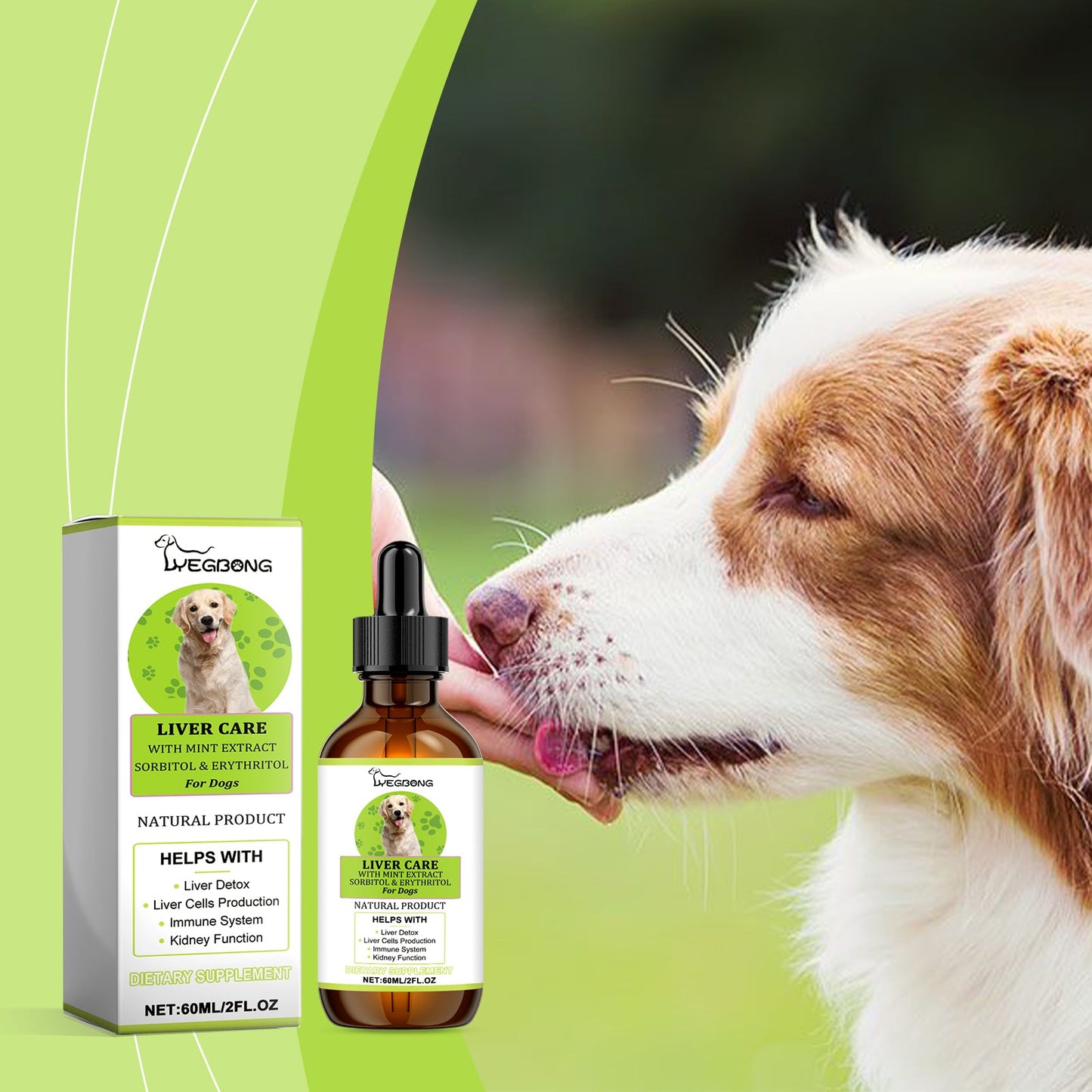 Dog Kidney and Liver Support Drops: Detox Supplement with Sorbitol & Erythritol