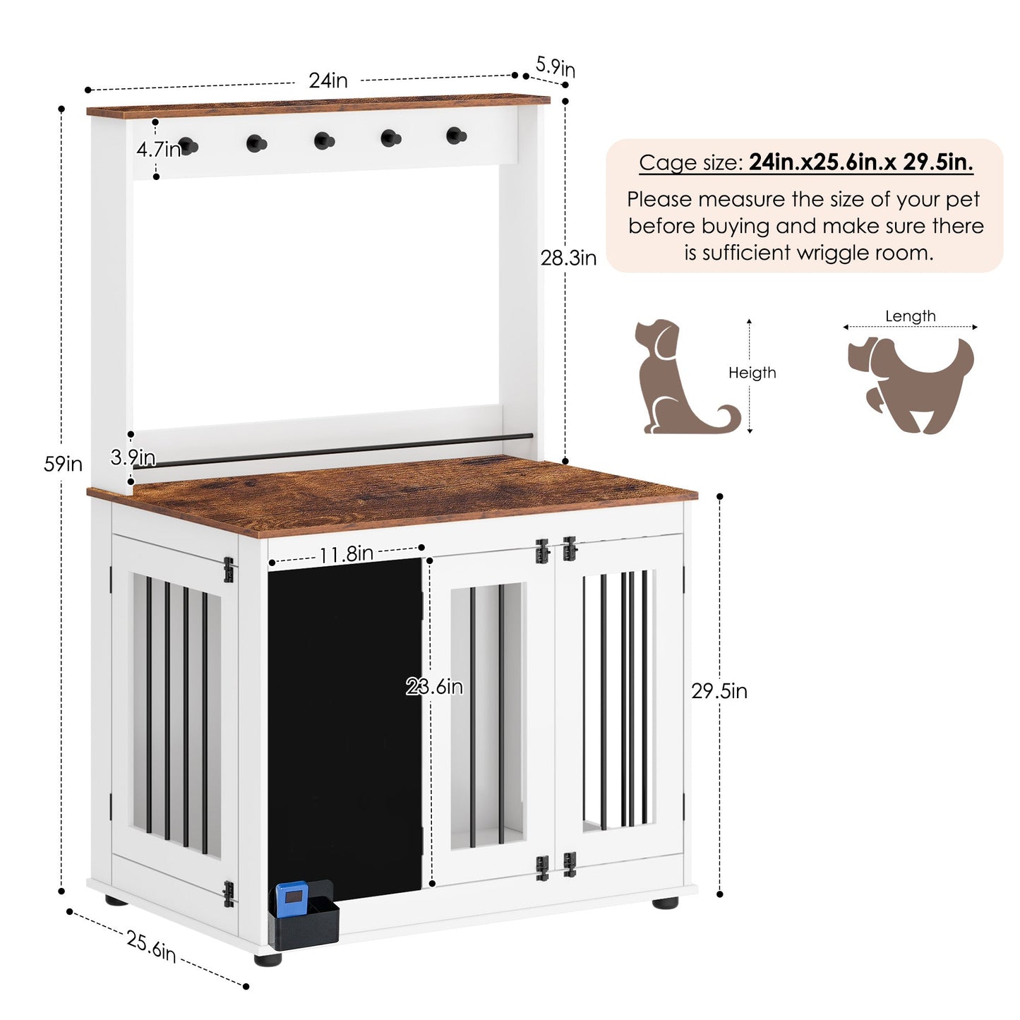 The "Do-It-All" Crate: Rolling Furniture Style Kennel with Lift Top & Storage