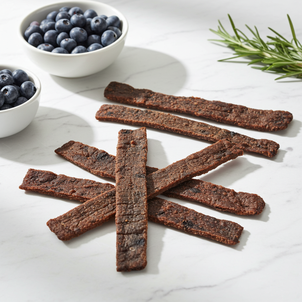 Dog Beef Jerky - Organic Blueberry High Protein Beef Jerky for Dogs