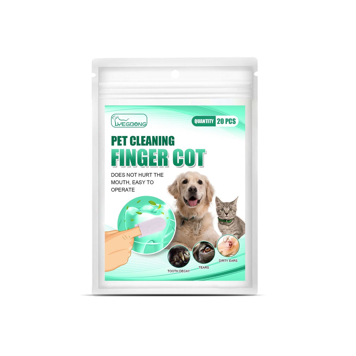 Pet Tooth Cleaning Finger Set – Disposable Oral & Ear Care Wipes for Dogs and Cats