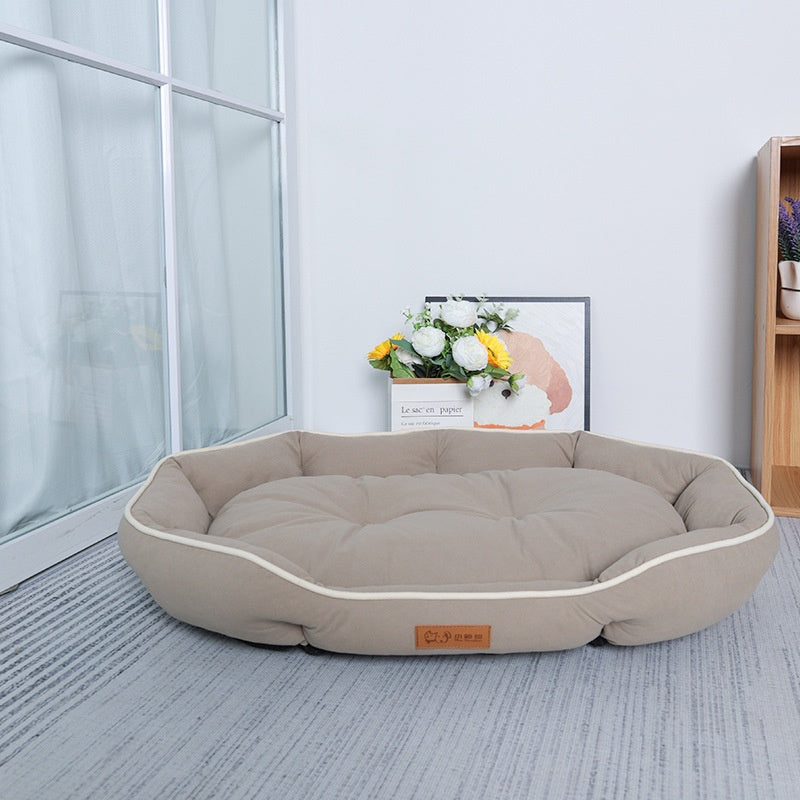 Oval Dog Bed | Soft Suede Nesting Pad for Shiba Inus & Medium Breeds | Sizes S-XXL