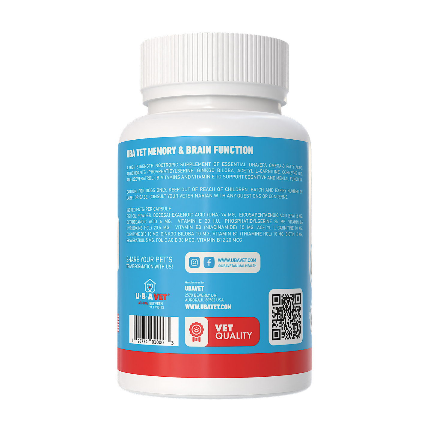 Memory & Brain Support for Senior Dogs: Cognitive Health Nootropic | 90 ct
