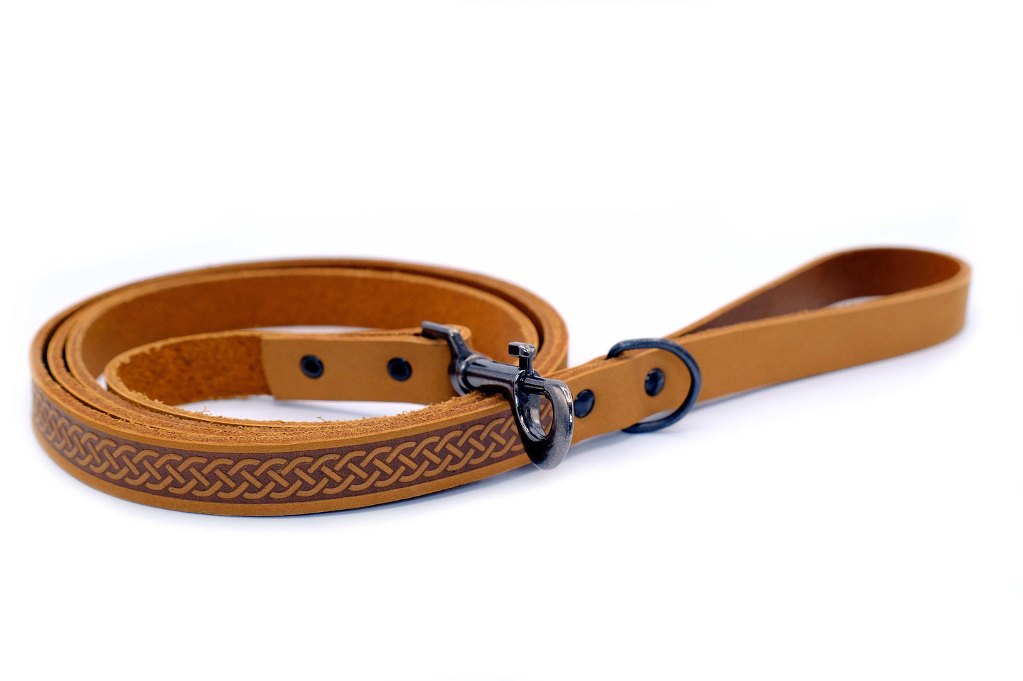 Celtic Sport Leather Dog Collar and Leash Set