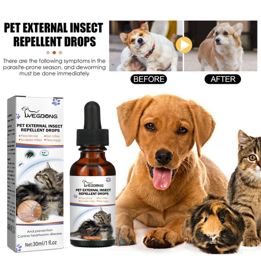 Pet Extracorporeal Insect Repellent Drops for Cats and Dogs | Flea and Tick Removal