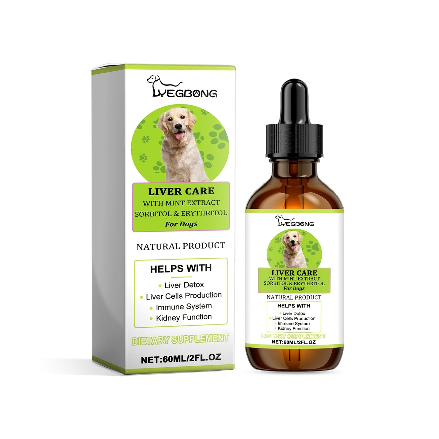 Dog Kidney and Liver Support Drops: Detox Supplement with Sorbitol & Erythritol