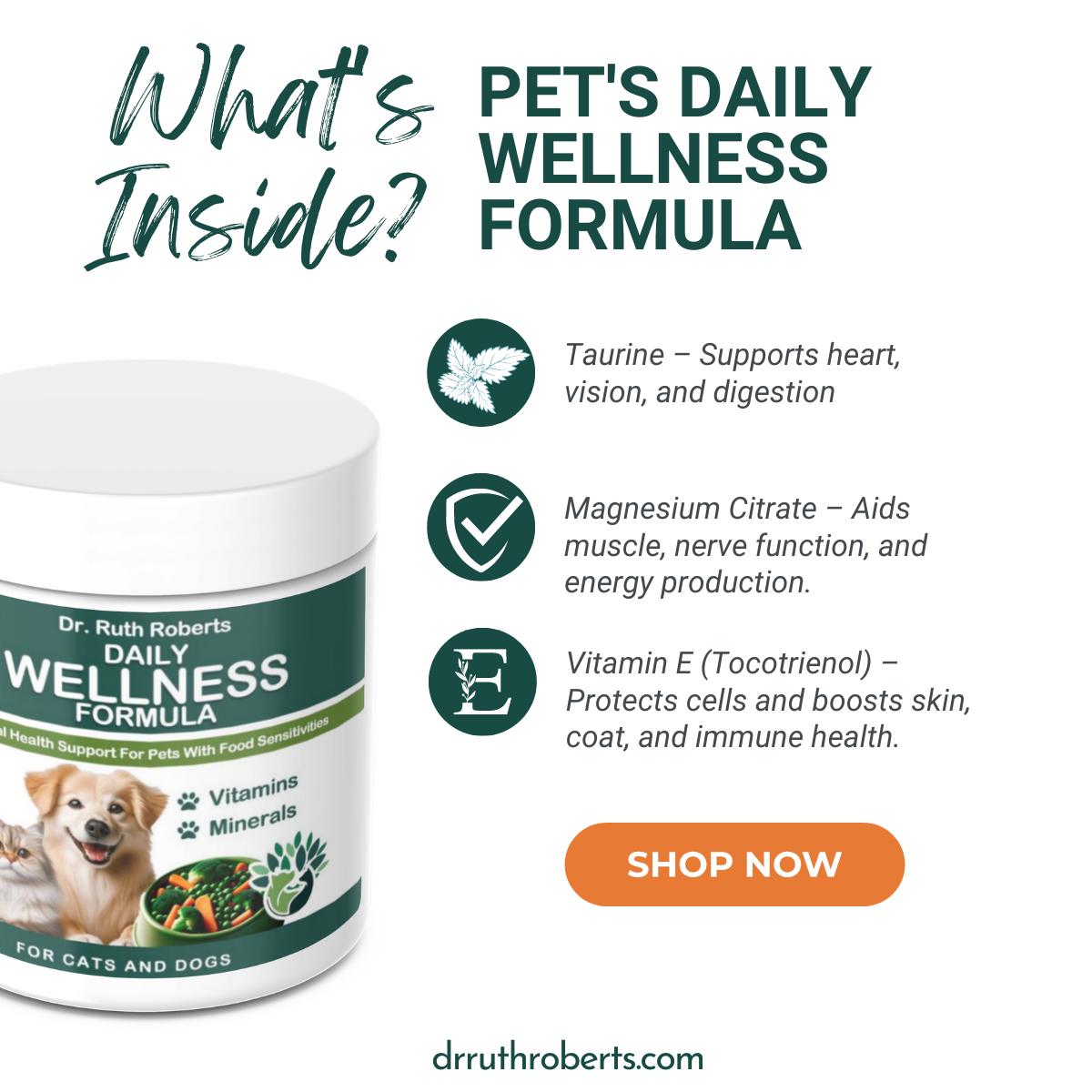 Pet Daily Wellness Formula for Pork and Beef Allergies: Multi-Vitamin Powder | 120 Count
