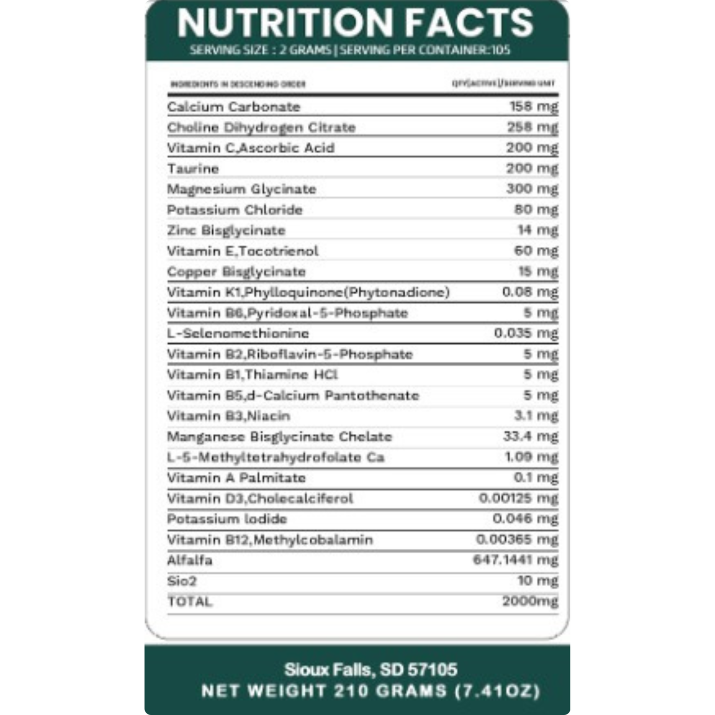Pet Daily Wellness Formula for Pork and Beef Allergies: Multi-Vitamin Powder | 120 Count