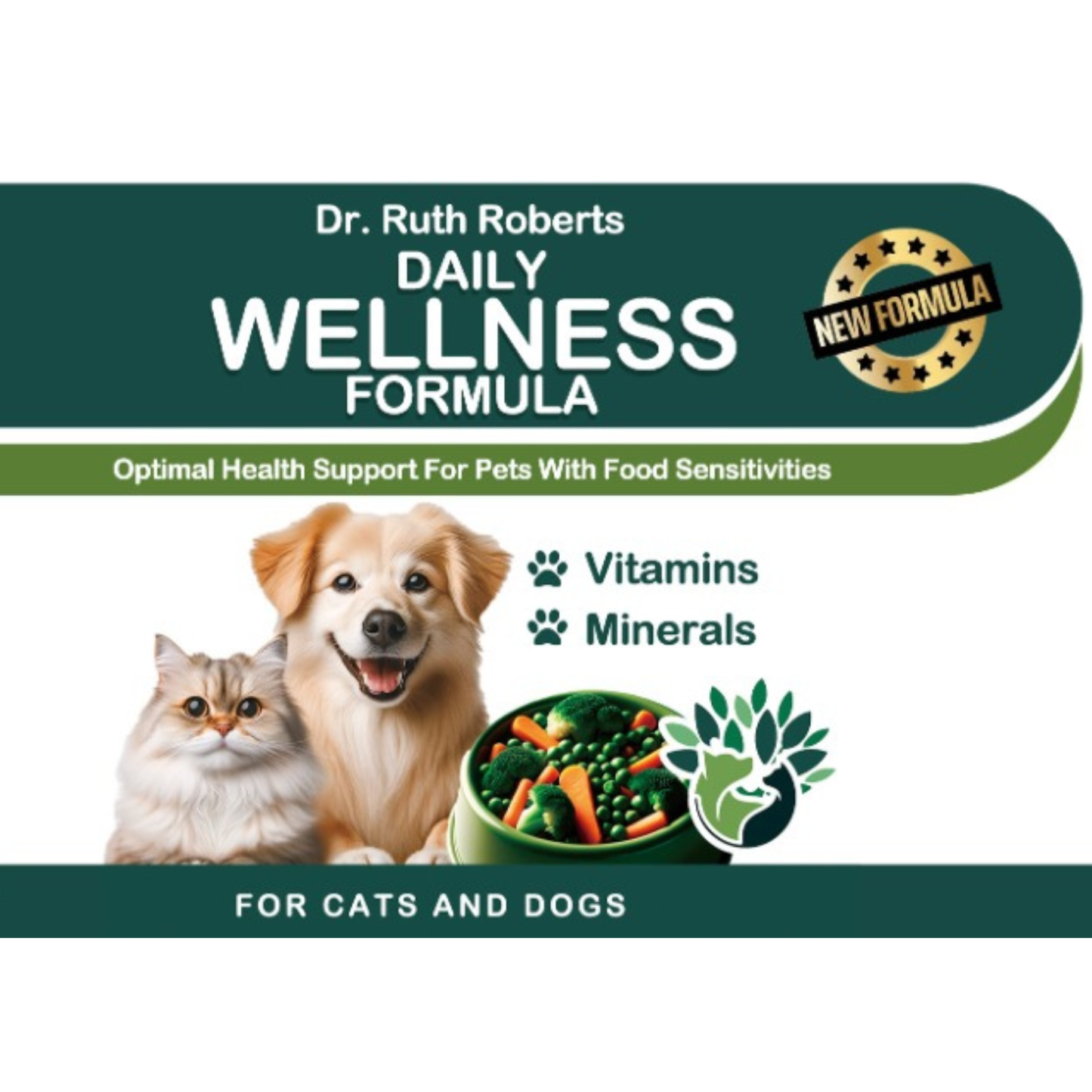 Pet Daily Wellness Formula for Pork and Beef Allergies: Multi-Vitamin Powder | 120 Count