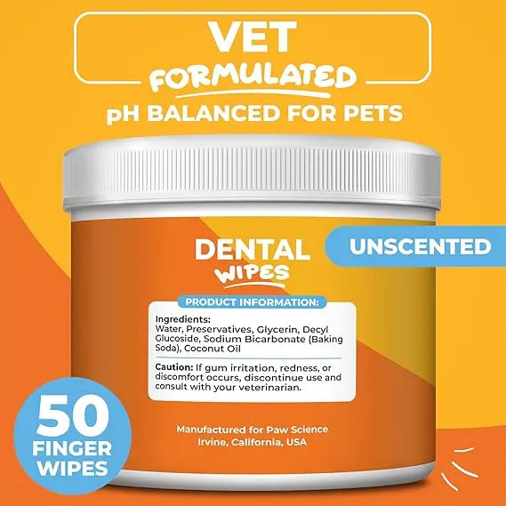 Dental Finger Wipes for Dogs & Cats | Pets Plaque & Tartar Remover
