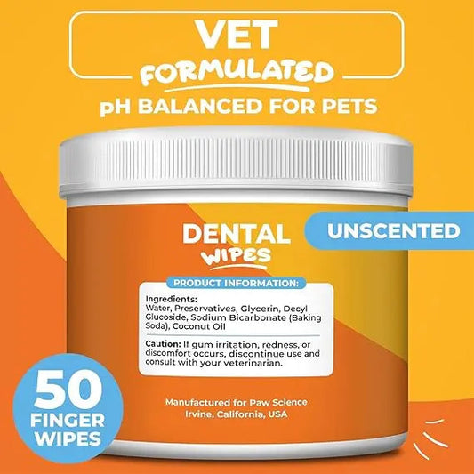 Dental Finger Wipes for Dogs & Cats | Pets Plaque & Tartar Remover