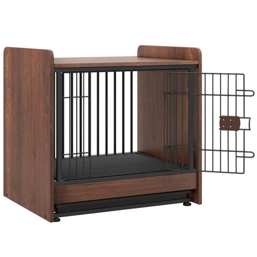 2-in-1 Dog Crate Furniture | Secure End Table Kennel with Lockable Door