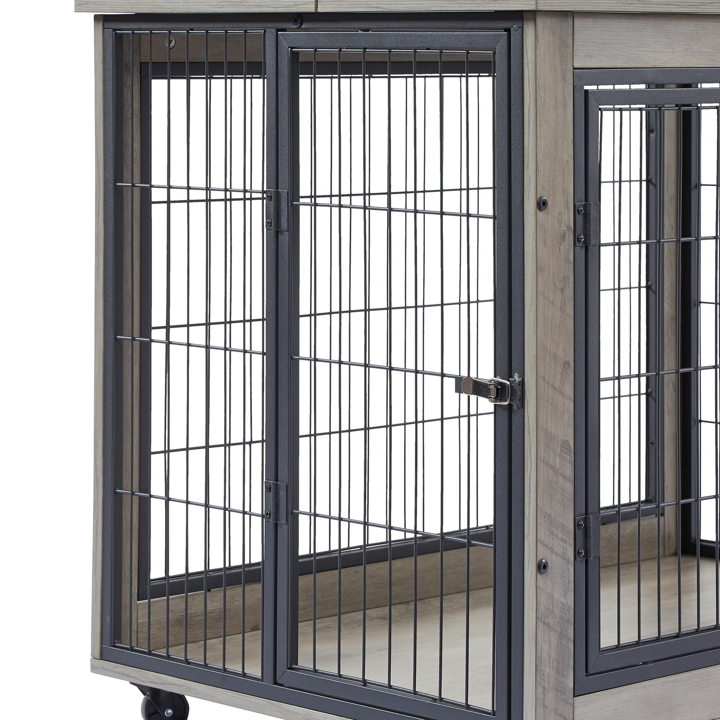 Large Dog Crate End Table | Sliding Barn Door Kennel Dog Crate Furniture