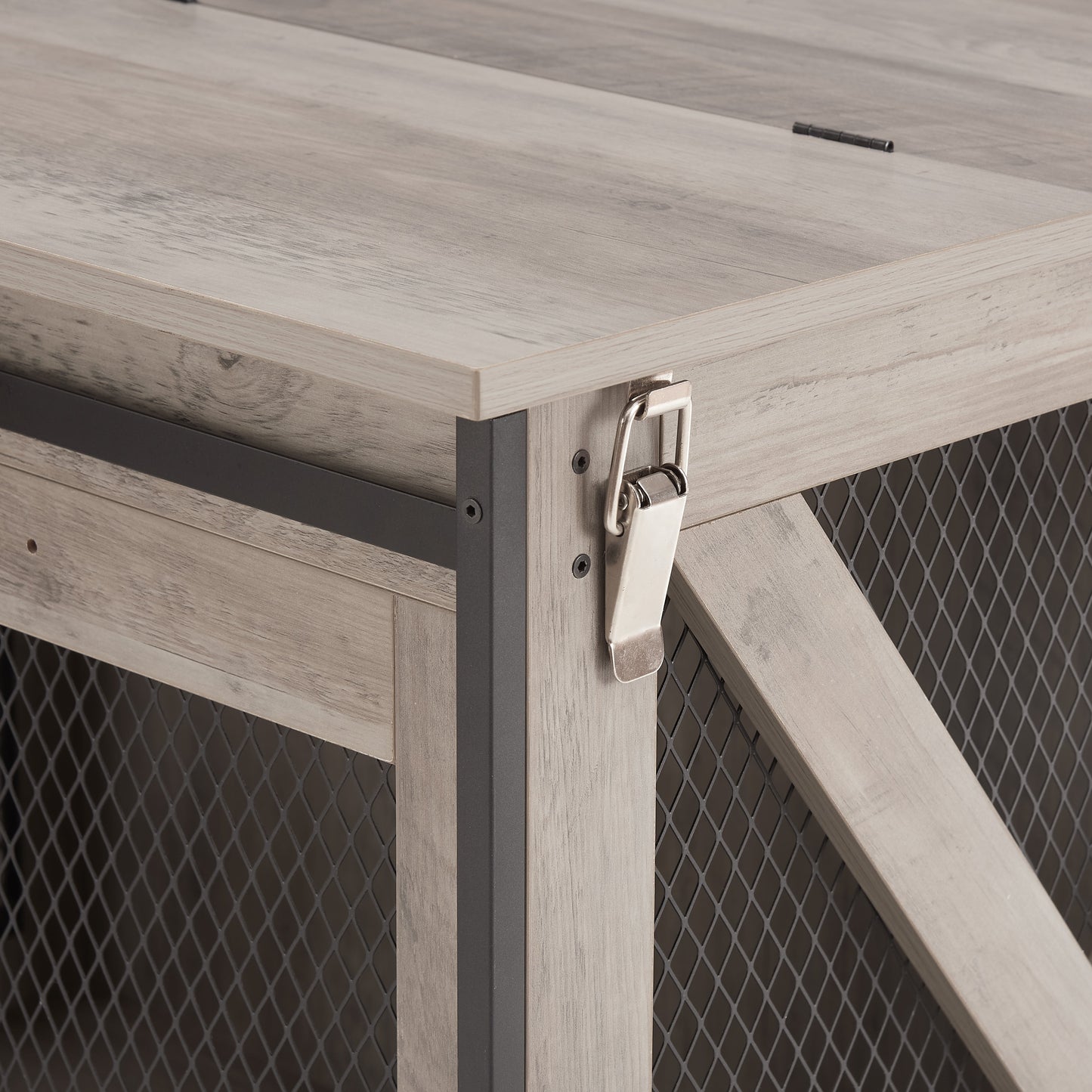 Furniture Style Dog Crate End Table | Double Door Indoor Kennel with Wheels